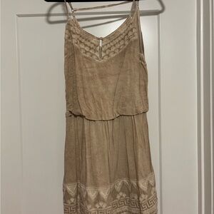 Elegant Tan Sleeveless Dress